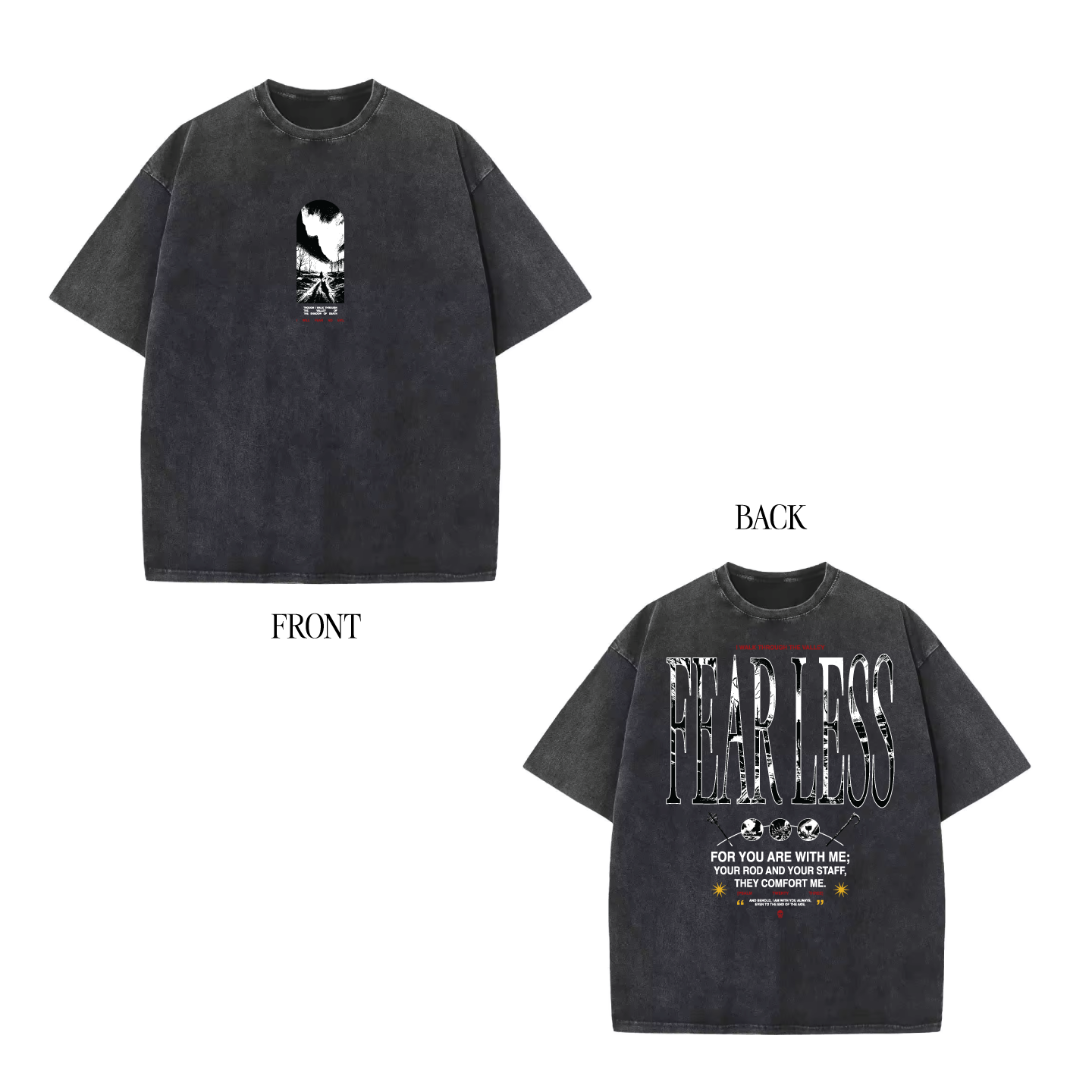 Fearless | Oversized Tee in Acidwash Black The Project J