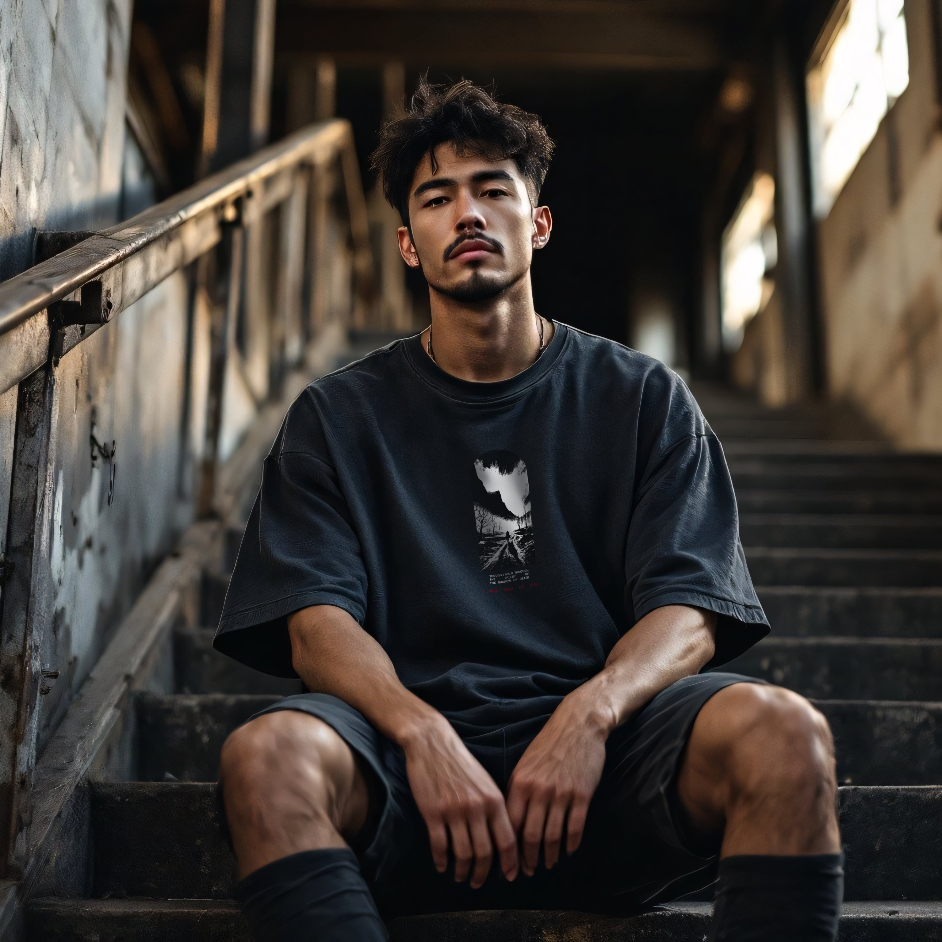 Fearless | Oversized Tee in Acidwash Black The Project J