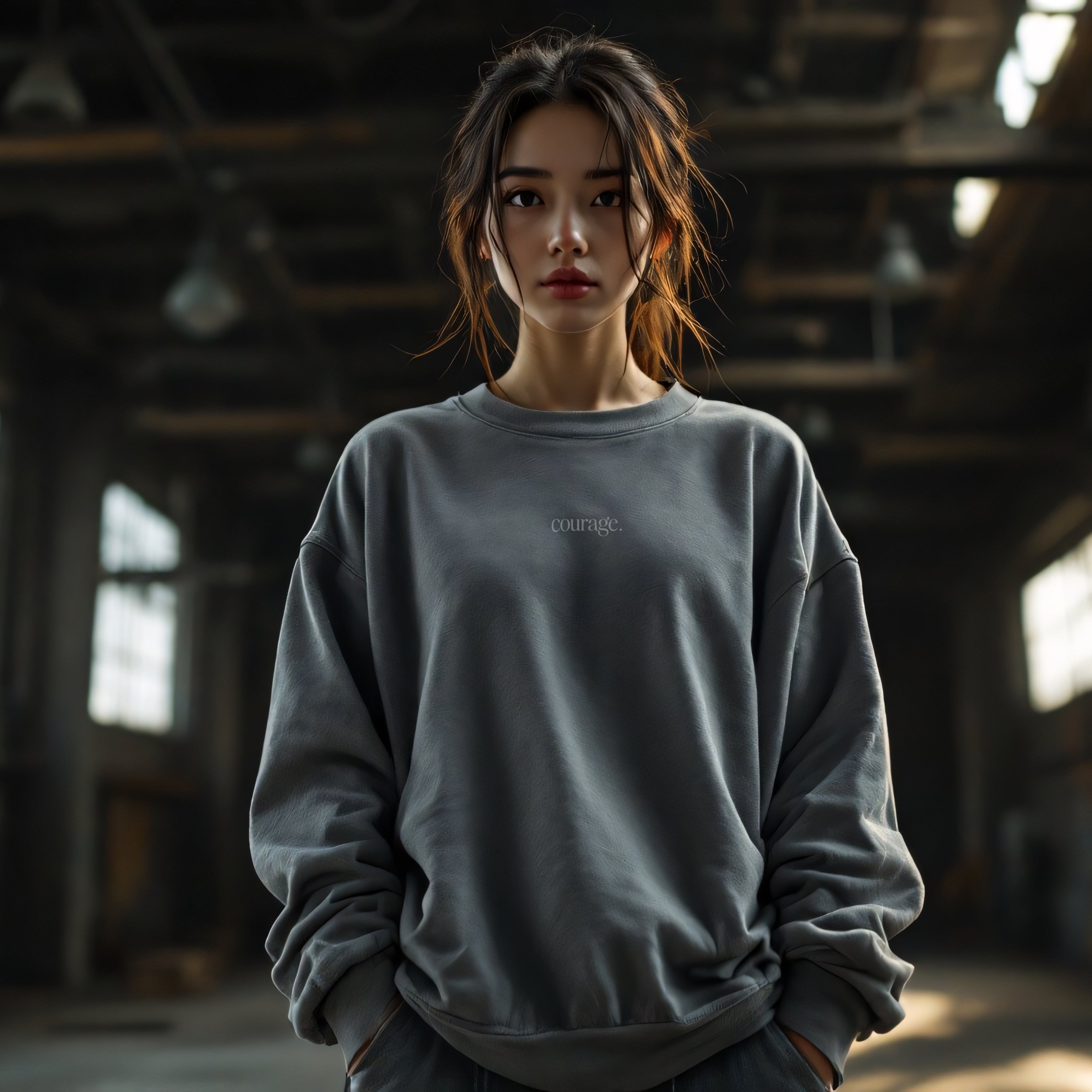 Courage | Oversized Sweatshirt in Grey The Project J
