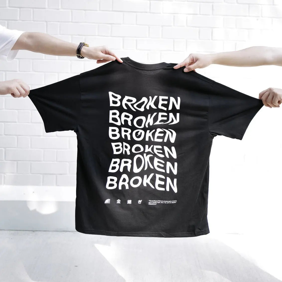 The Project J Faith Apparel Kintsugi Broken Label Christian Gifts Oversized Tee