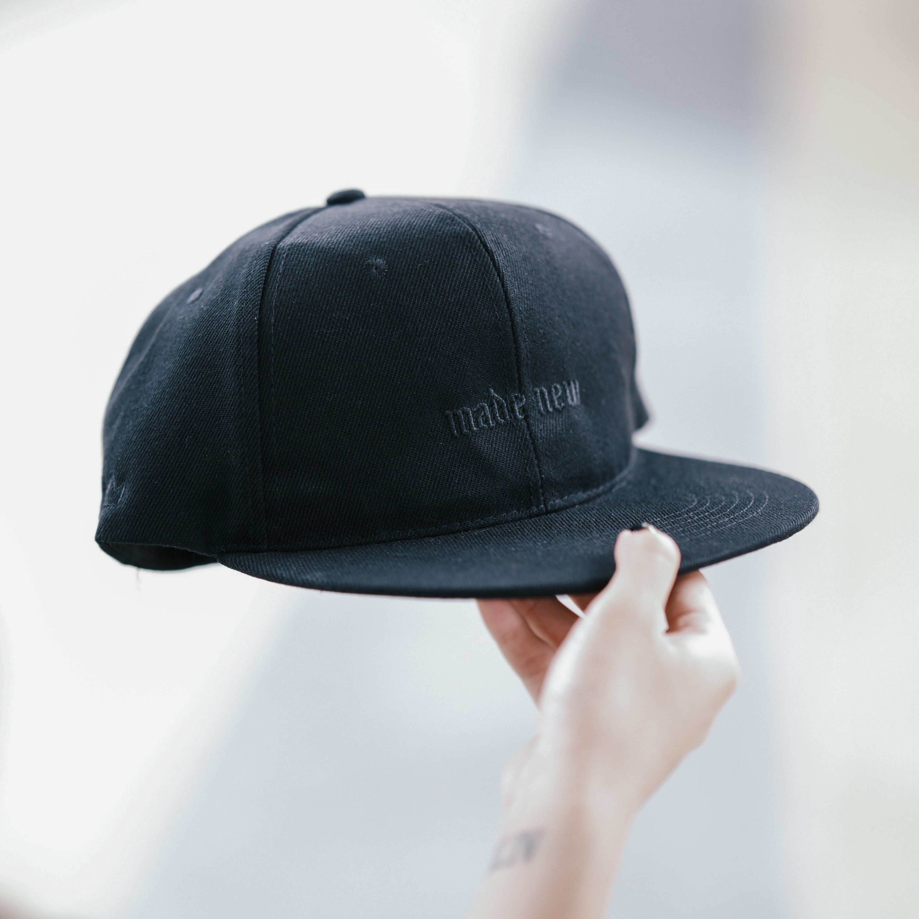 The Project J Faith Apparels Made New Caps Snapback Cap Black on Black Christian Gifts Baptism Singapore
