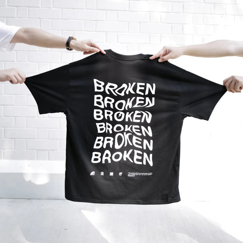 The Project J Faith Apparel Kintsugi Broken Label Christian Gifts Oversized Tee
